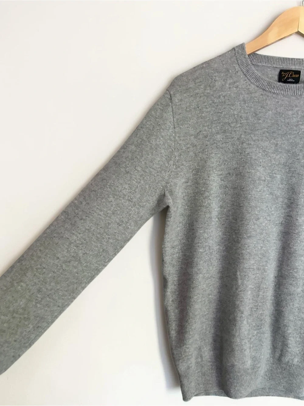 J. Crew Men’s Sz Medium Crewneck Cashmere Sweater Grey Knit Preppy Soft